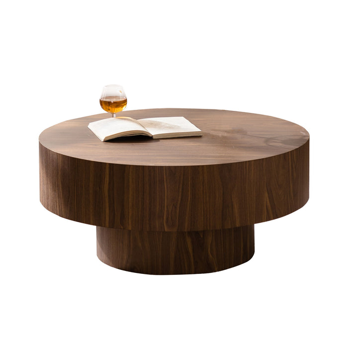 Round Coffee Table For Living Room - Walnut