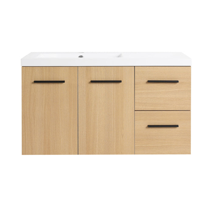 Wall Mounted Floating Bathroom Vanity With Sink, Door & Drawers Modular Cabinet