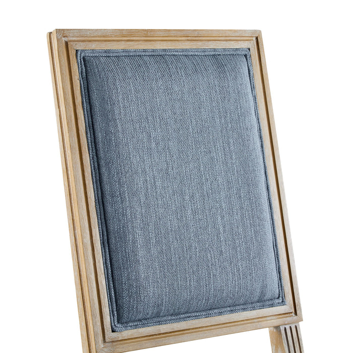 French Country Style Dining Chair With Upholstered Seating And Fluted Legs