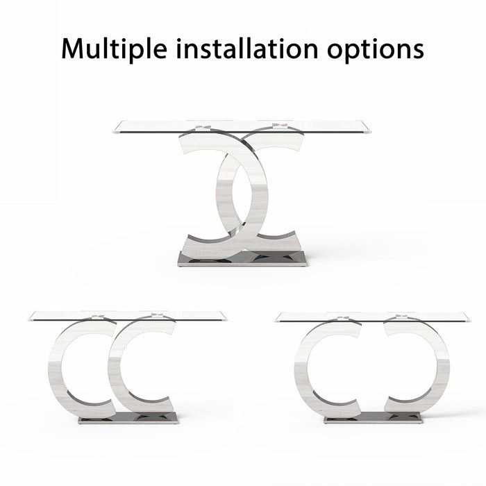 Dual C - Shaped Console Table