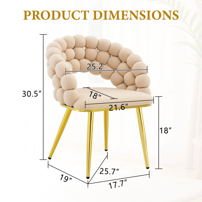 Puffy Bubble, Ball Chain Chairs For Dining Room (Set of 2)