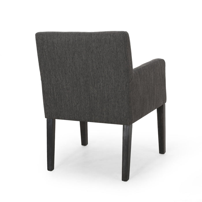 Contemporary Armchair With Track Arms - Charcoal