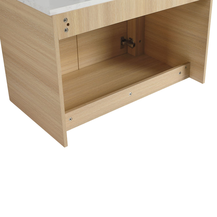 Mounted Bathroom Vanity With Art Sink, 1 Storage Shelf, Soft Close Door