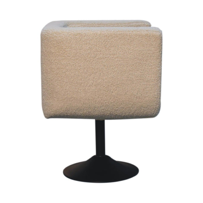 Boucle Swivel Chair - Cream