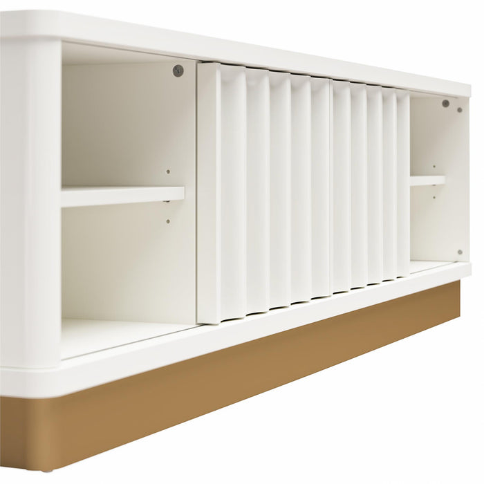 Rene - Scalloped TV Stand For TVs Up To 65" - White