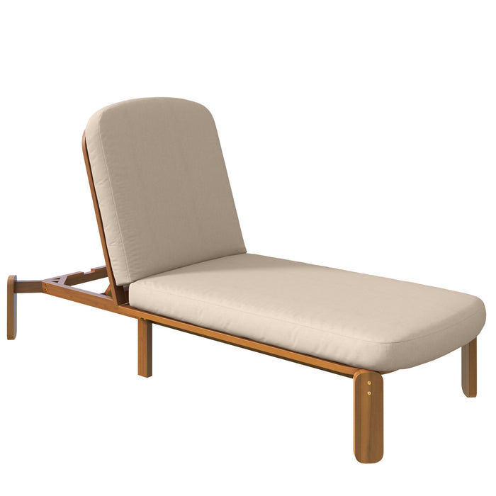 Outdoor Chaise Lounge With Adjustable Backrest