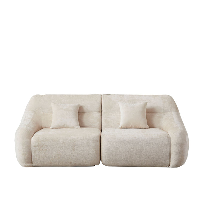 Luxury Curved Corner Sectional Sofa With 4 Pillows
