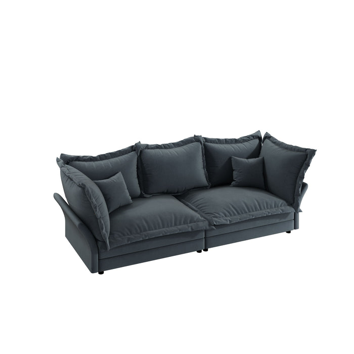 Modern Comfy Upholstered Sofa Cloud Couch, Deep Seat Couches With Multiple Large Soft Pillows
