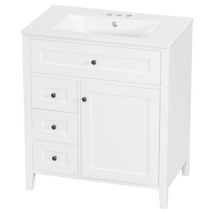 Bathroom Vanity With Sink, 3 Drawers And Adjustable Shelf, Freestanding Storage Unit