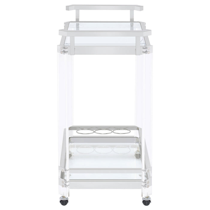 Kempton - 2 Tier Bar Cart - Chrome
