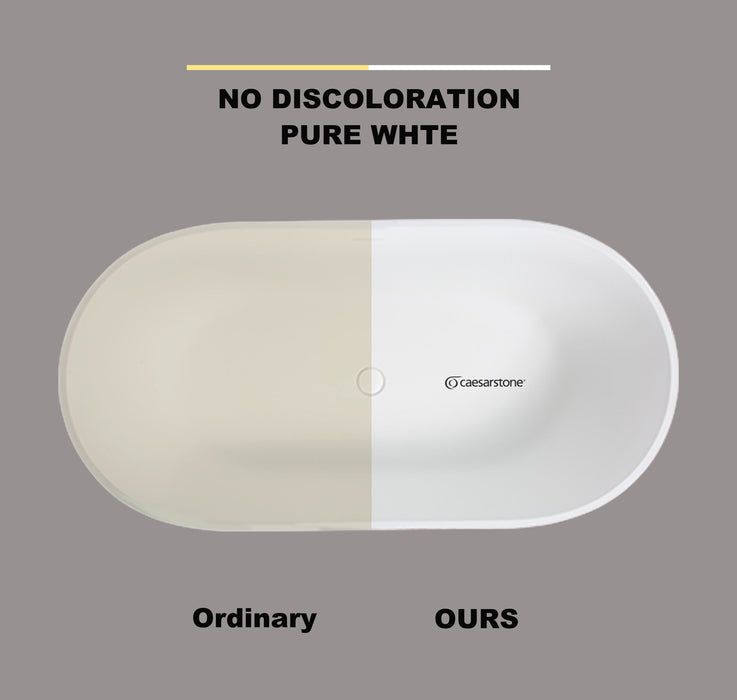 Freestanding Luxury Soaking Bathtub With Overflow And Pop-Up Drain