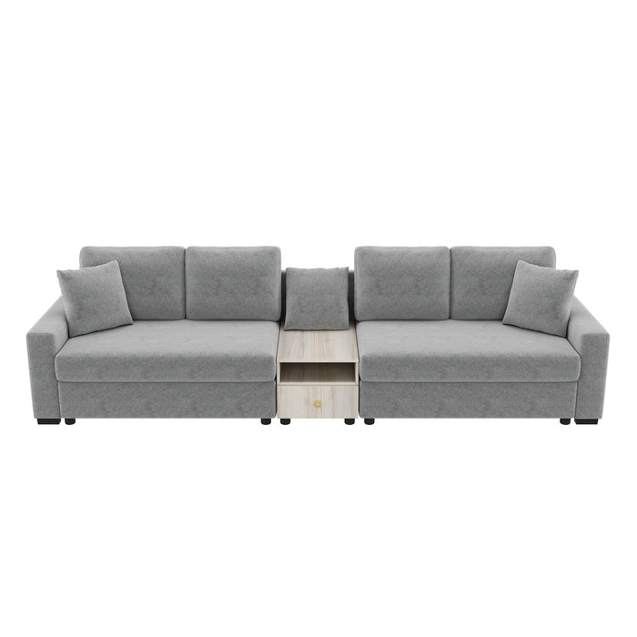 Modular Sofa Couch With Storage Armrest And Center Console
