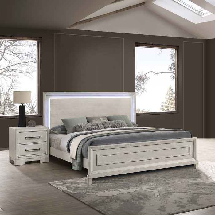 Elegant Style Bed With LED Lights On Headboard