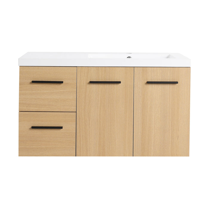 Wall Mounted Floating Bathroom Vanity With Sink, Door & Drawers Modular Cabinet