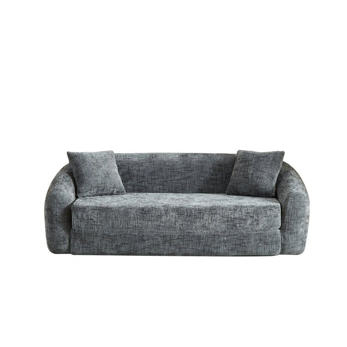 Curved Convertible Sofa, 2 In 1 Fold Out Bed With Pull Out Base And Deep Seat