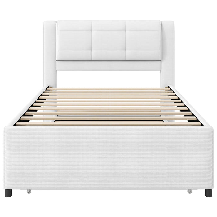 Upholstered Platform Bed With Multifunctional Trundle