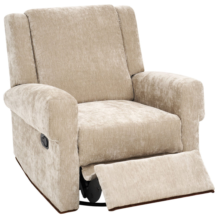 Manual Recliner Chair With Swivel Rocker Function, Dual Recline Angles