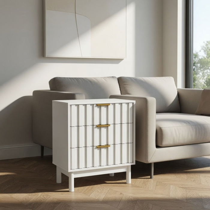 Fluted 3 Drawer Dresser