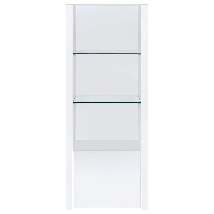 Lance - 3 Piece TV Entertainment Center With Shelves - Gloss White