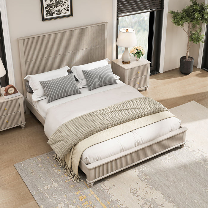 Platform Bed Frame With Tall Headboard