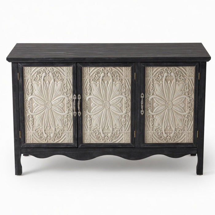 3 Door Sideboard Buffet Cabinet With Storage - Black