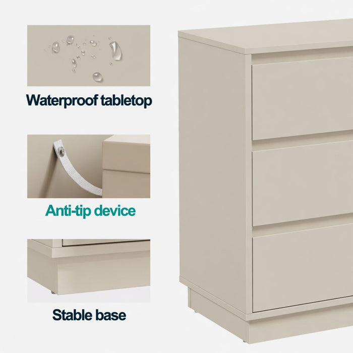 3 Drawer Nightstand, Bedroom Side Table