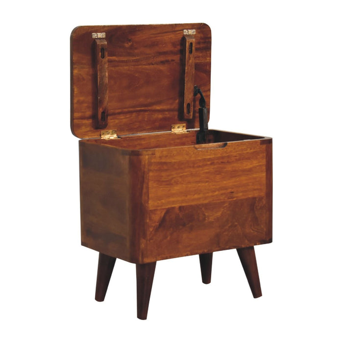 Lid Up Storage Stool - Brown