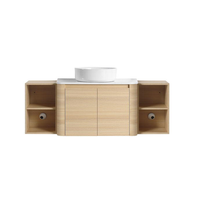 Mounted Bathroom Vanity With Art Sink, 2 Storage Shelves, Soft Close Door