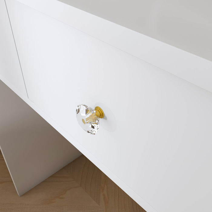 Modern Small Vanity Desk With 3 LED Lighting Modes, 3 Drawers