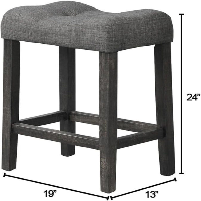 Transitional Counter Dining Set With 4 Tufted Stools
