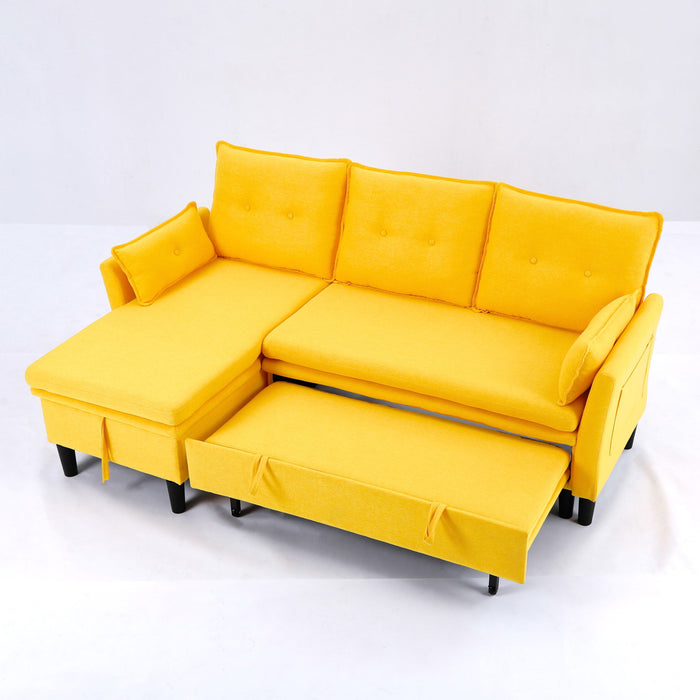 L-Shaped Reversible Chaise Sectional Sofa With Storage
