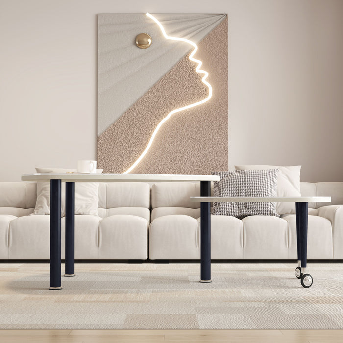 360 Degree Rotatable Coffee Table With Solid Legs