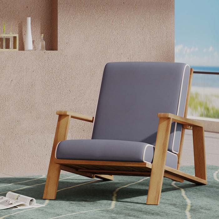 Outdoor Club Chair, Patio Lounge Chair With Removable Cushion