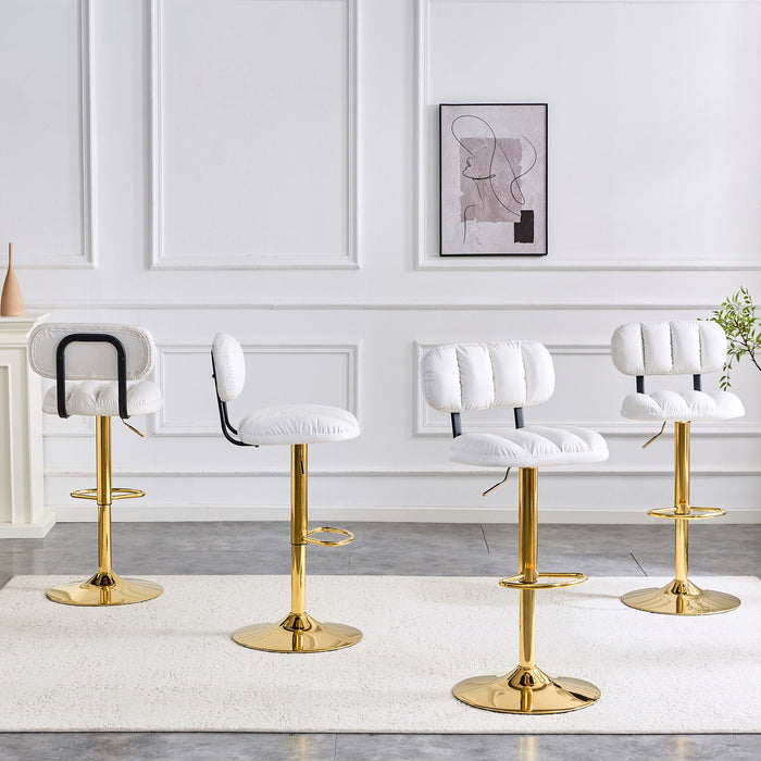 Adjustable Height Bar Stools & Footrest For Kitchen Island (Set of 2)