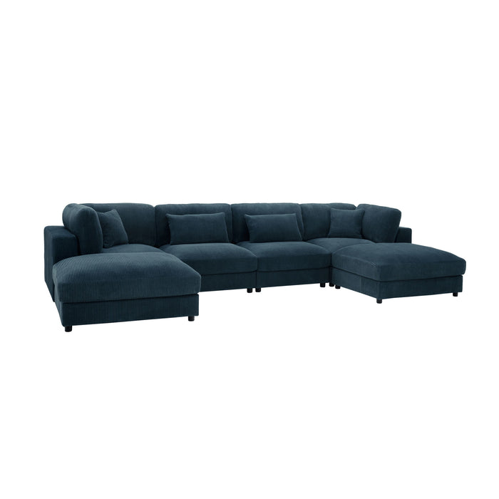 Upholstered Modular Sectional & Custom Configuration And Toss Pillows