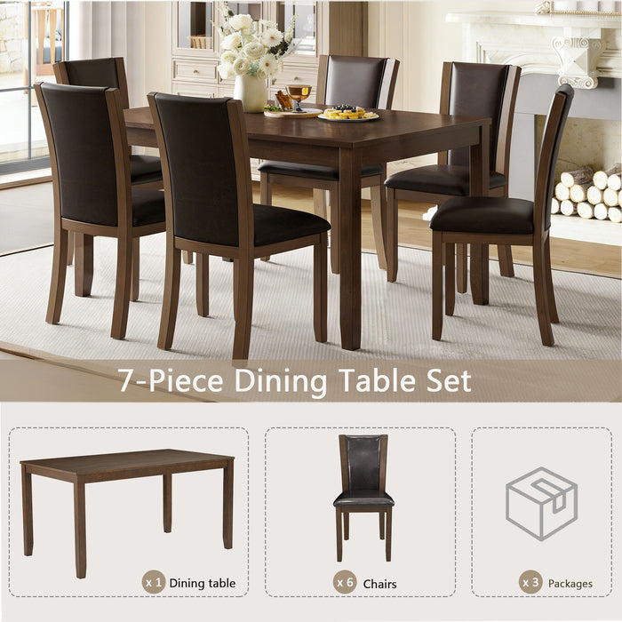 Dining Table Set With Upholstered Chairs, Rectangular Dining Table Set