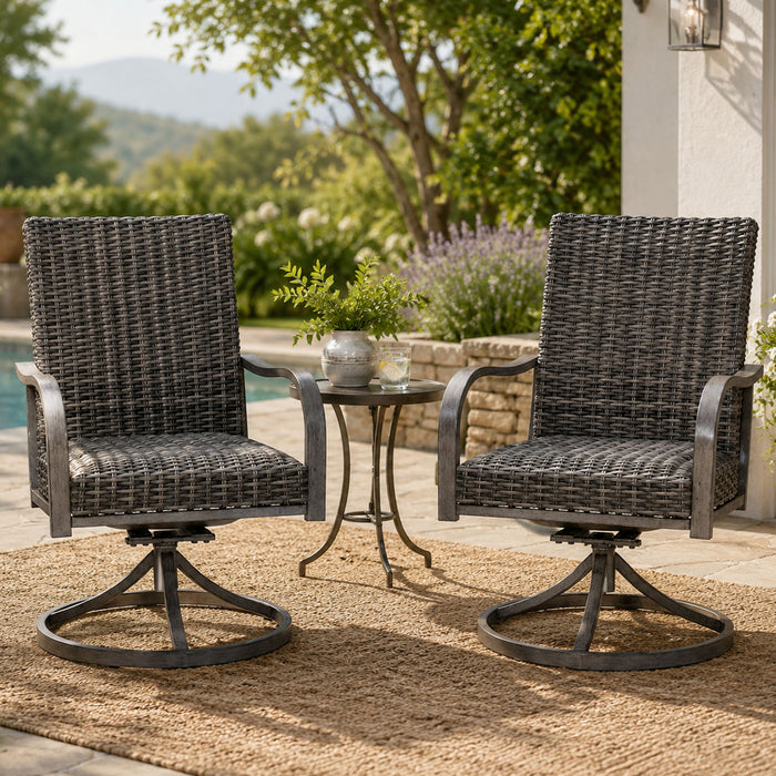 Outdoor Swivel Dining Chair (Set of 2) - Gray