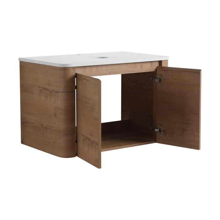 Wall Mounted Bathroom Vanity With Soft Close Door, Excluding Sink