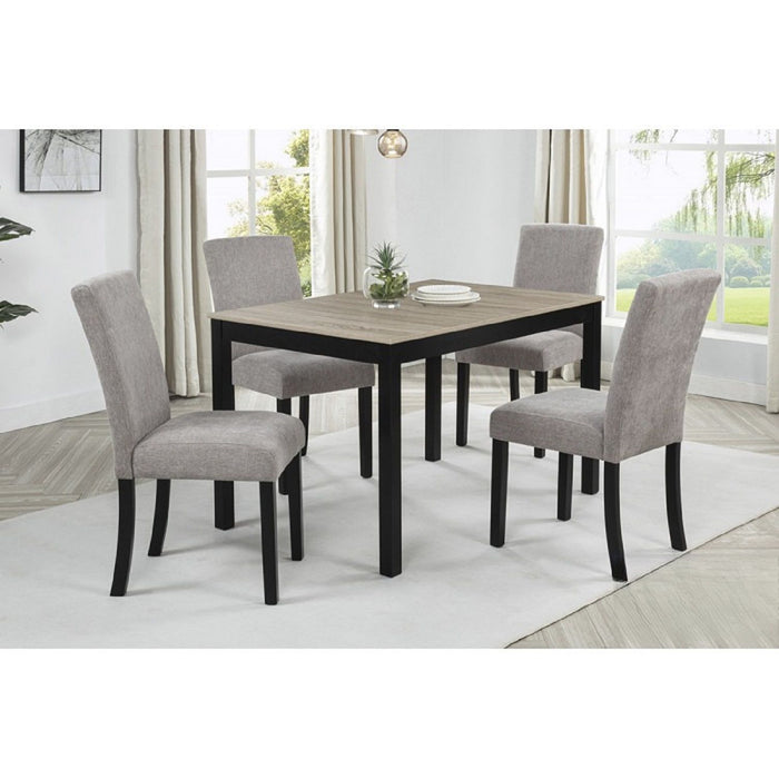 Upholstered Dining Room Kitchen Side Chairs (Set of 2) - Black / Gray
