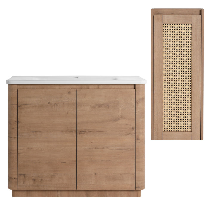 Freestanding Bathroom Vanity With Sink And 2 Soft Close Doors
