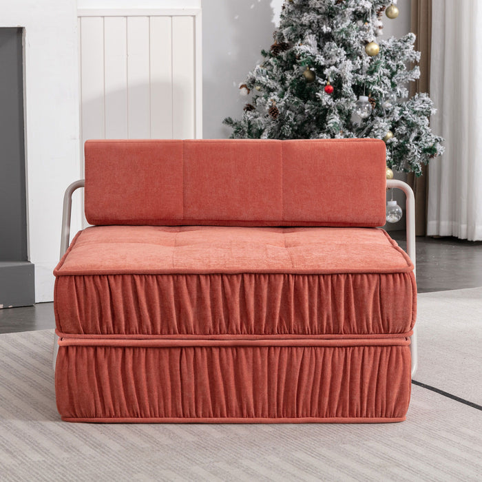 Folding Sofa With Removable Back Cushion, Convertible Futon Sleeper Chair