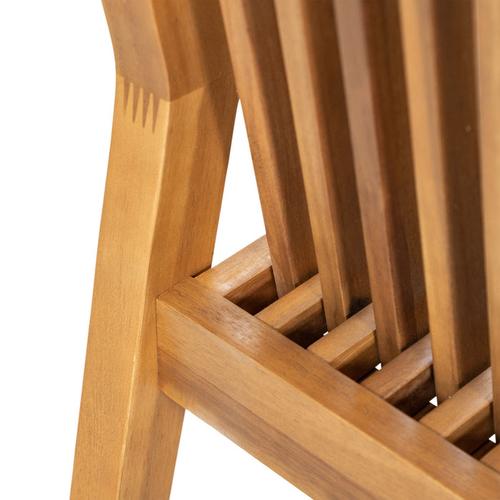 5 Piece Patio Furniture Set Acacia Wood Table And 4 Heavy Duty Cushioned Chairs