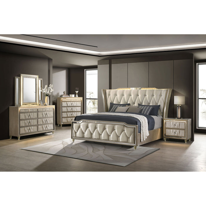 Mika - 2 Drawer LED Nightstand With USB