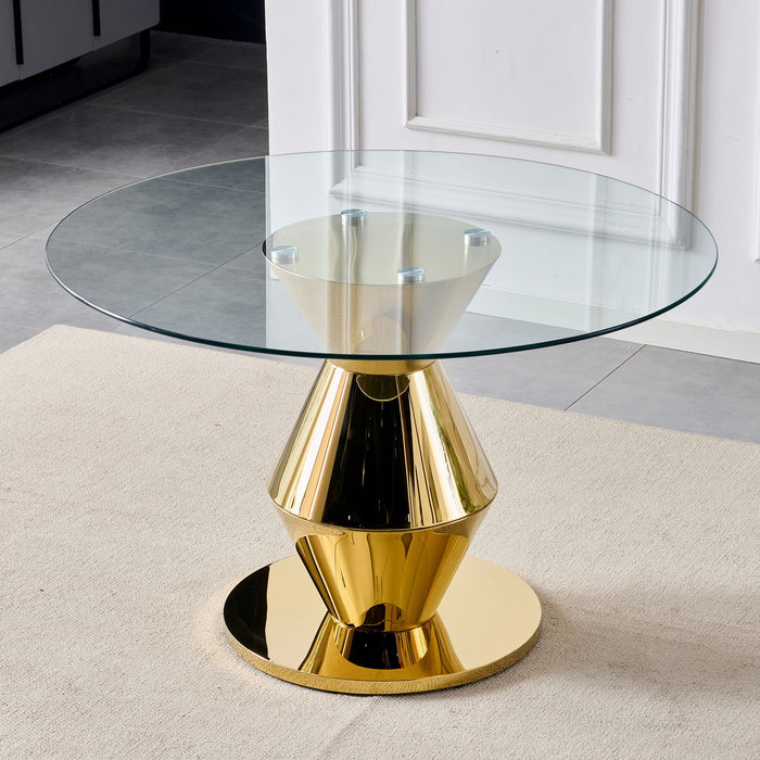 Round Dining Table - Gold