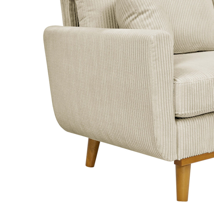 Upholstered Loveseat With Arms And Pillows