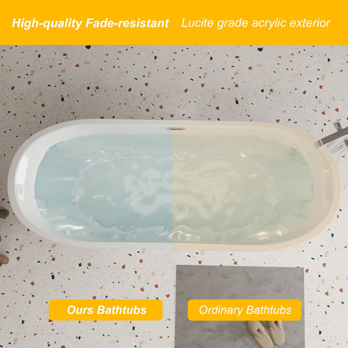 Freestanding Bathtub With Diamond Pattern Design