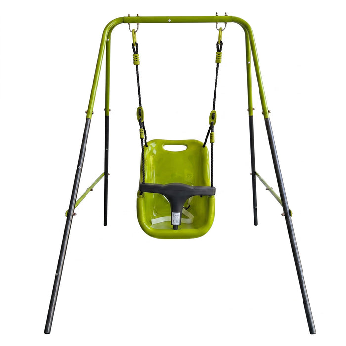 Xns001 - Baby Swing With Safety Seat Indoor / Outdoor - Black / Green