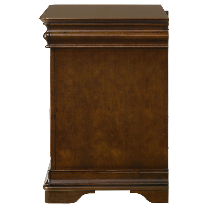 Leonide - 2 Drawer Nightstand With USB Charging And Hidden Storage - Cherry