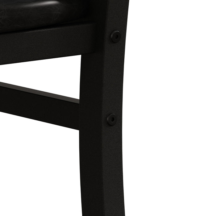 Metal Dining Chairs With Steel Legg, High Back Armless Design