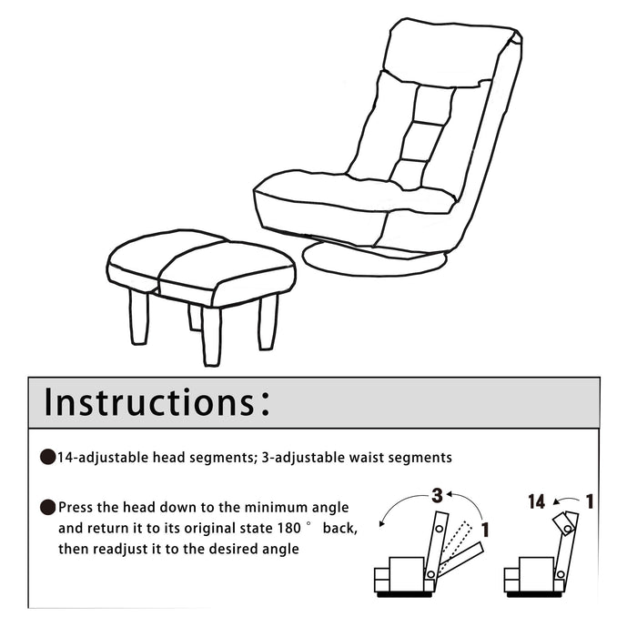 Adjustable Japanese Reclining Floor Chair Sofa With Metal Frame For Living Room